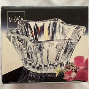 VTG Mikasa Japan DIAMOND FIRE Votive 5" Six Sided Candle Holder Decorative Box